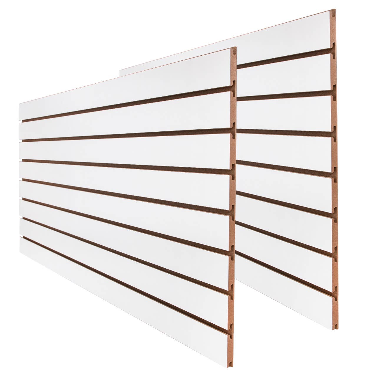 2' X 4' White Horizontal Slatwall Easy Panels - Pack Of 2